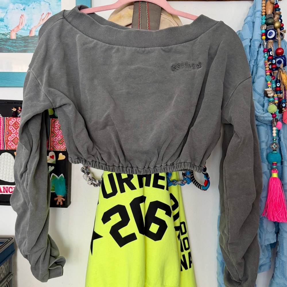 GYDA Japanese streetwear brand - Grey cropped sweatshirt